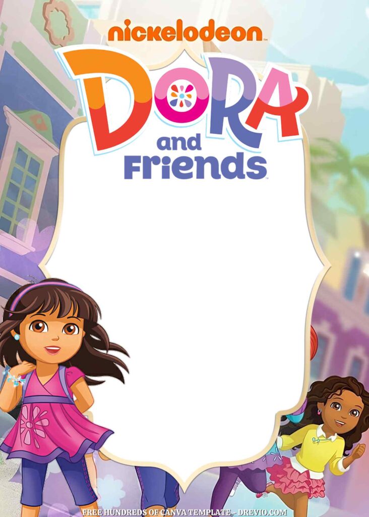 Invitation Template of 14+ Dora and Friends Into the City! Canva Birthday Invitation Templates 8