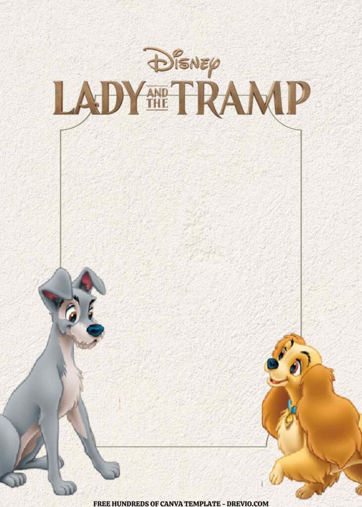 Invitation Template of FREE EDITABLE - 16 Lady and the Tramp Canva Templates 2