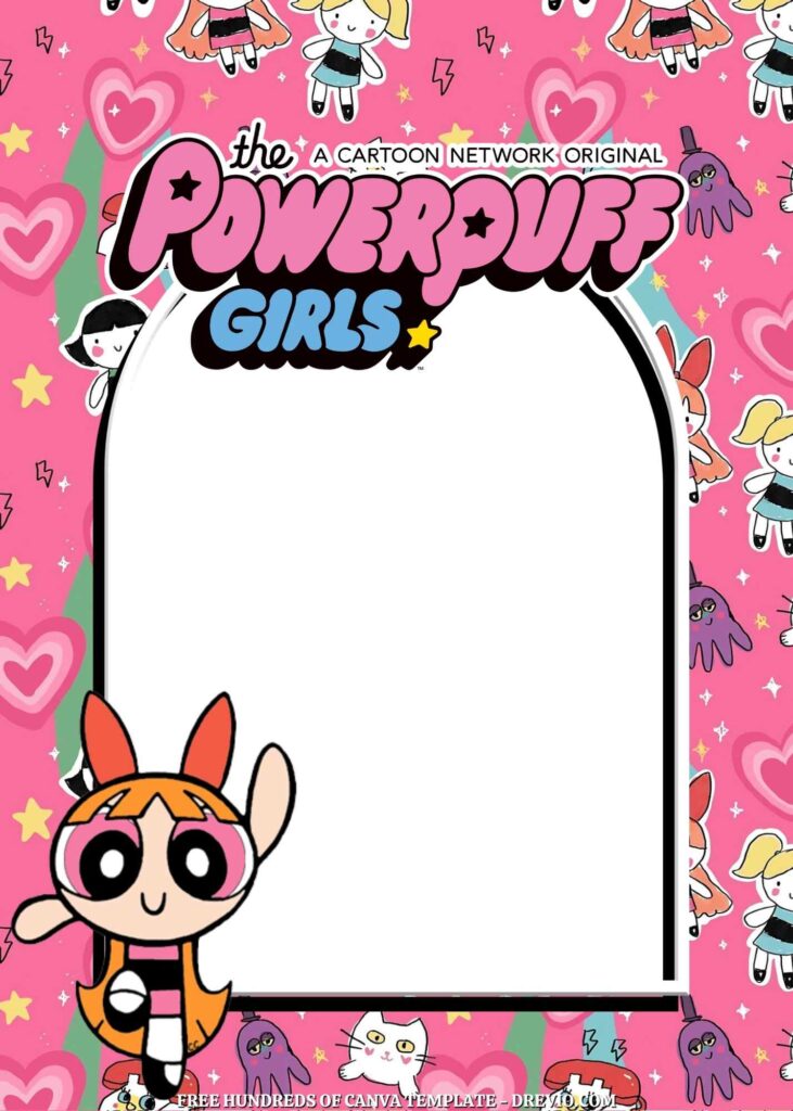 Invitation Template of 14+ The Powerpuff Girls Canva Birthday Invitation Templates 1