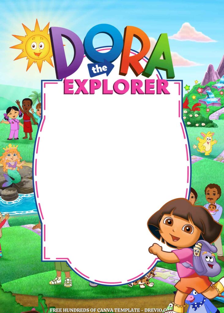 Invitation Template of 14+ Dora the Explorer Canva Birthday Invitation Templates 1