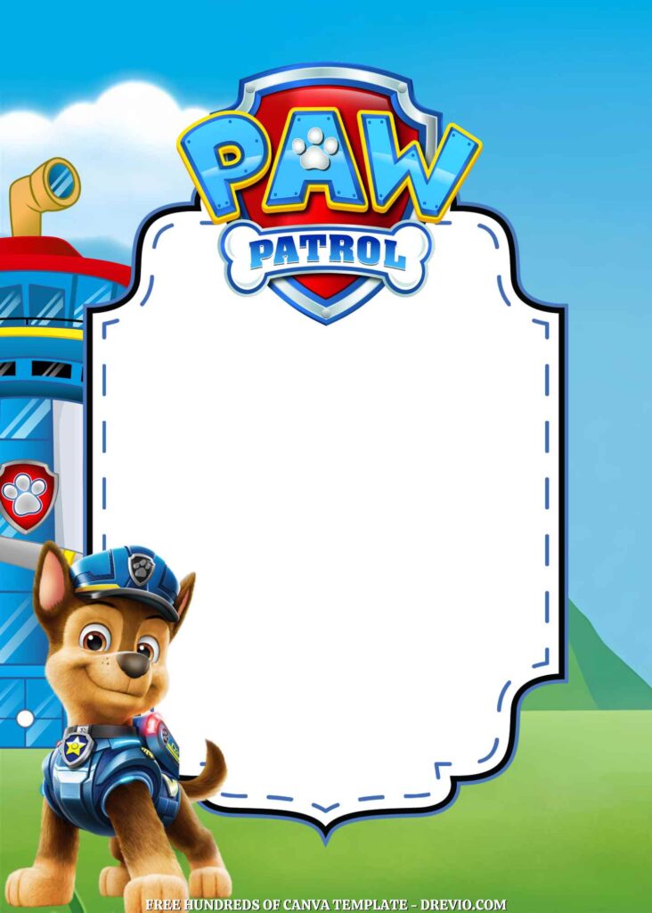 Invitation Template of 14+ PAW Patrol Canva Birthday Invitation Templates 1