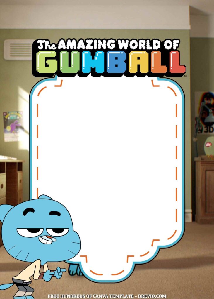 Invitation Template of 14+ The Amazing World of Gumball Canva Birthday Invitation Templates 1