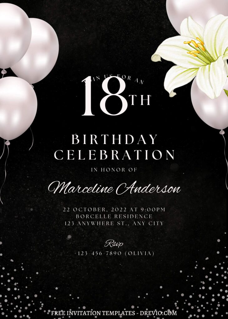 Invitation Template of FREE EDITABLE - 10+ Daydream Lily Canva Birthday Invitation Templates 9