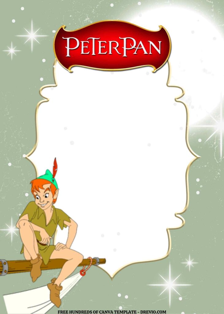 Invitation Template of FREE EDITABLE - 16 Peter Pan Canva Templates 2