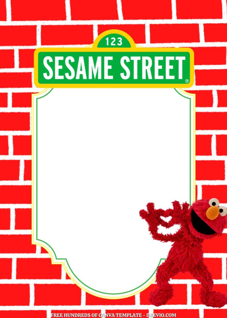 Invitation Template of 18+ Sesame Street Canva Birthday Invitation Templates 1