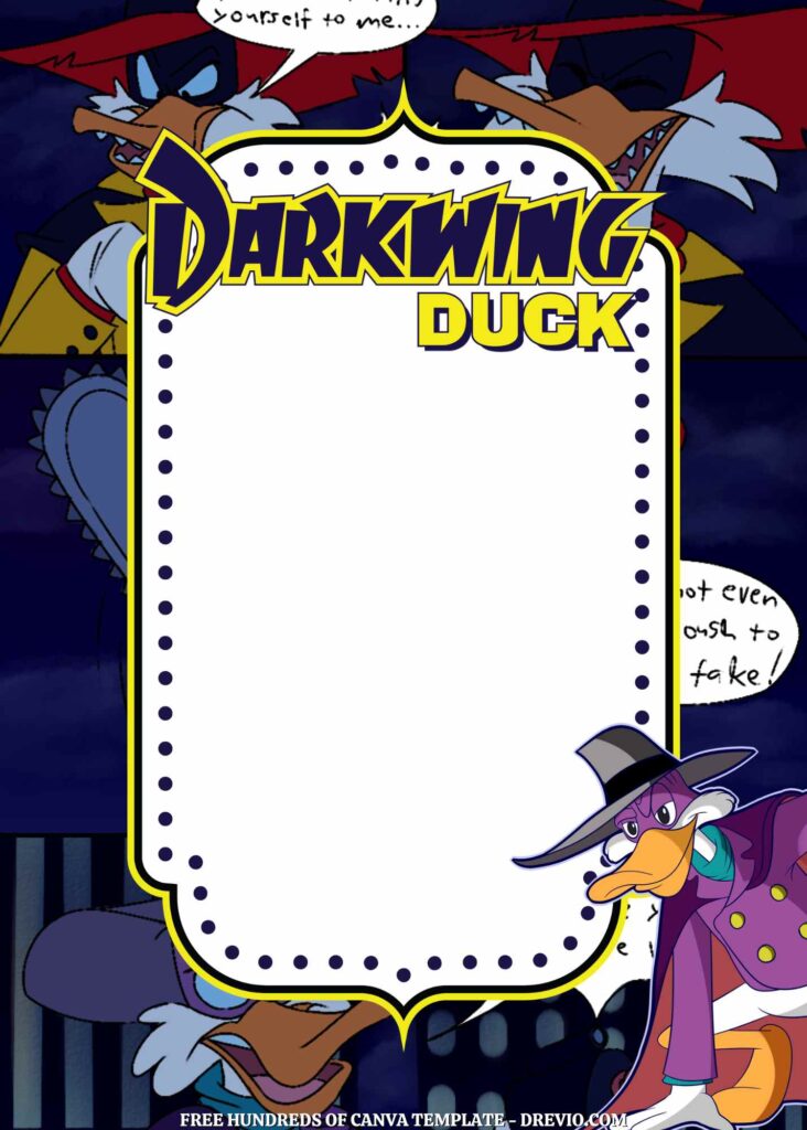 Invitation Template of 20+ Darkwing Duck Canva Birthday Invitation Templates 1