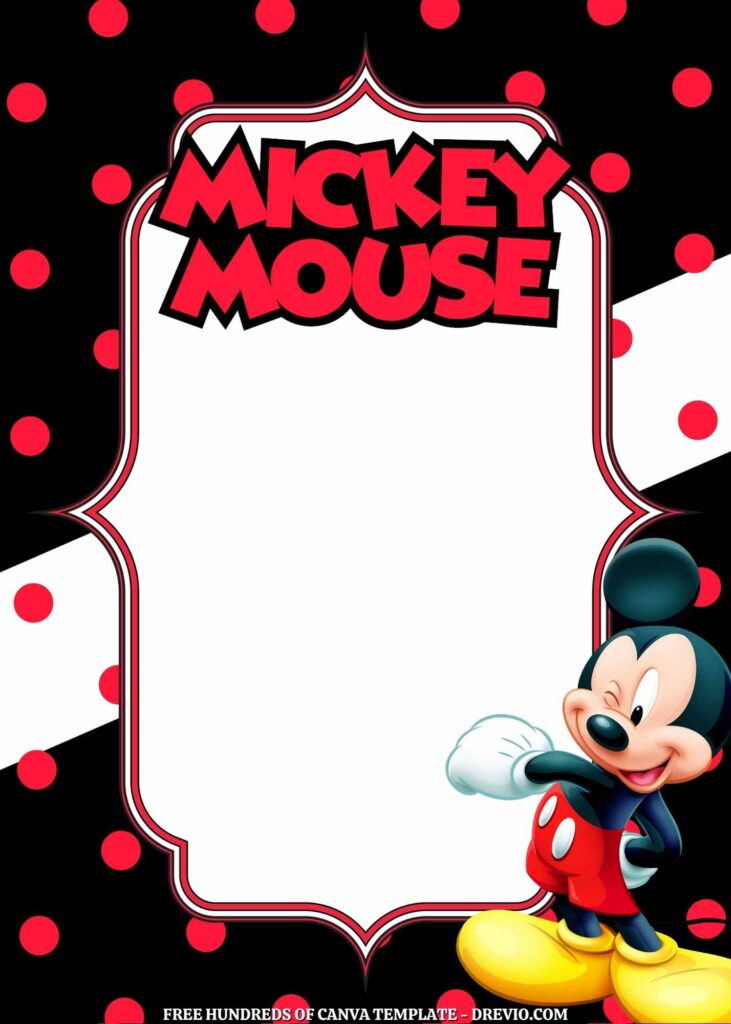 Invitation Template of 20+ Mickey Mouse Canva Birthday Invitation Templates 1