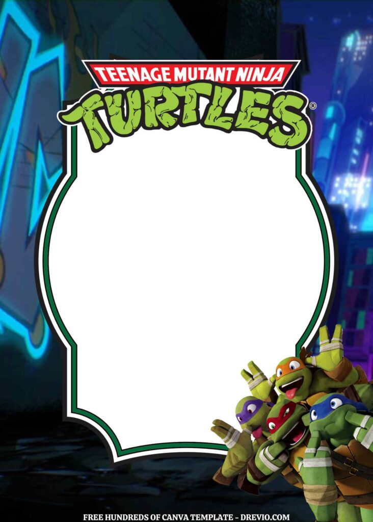 Invitation Template of 20+ Teenage Mutant Ninja Turtles Canva Birthday Invitation Templates 1