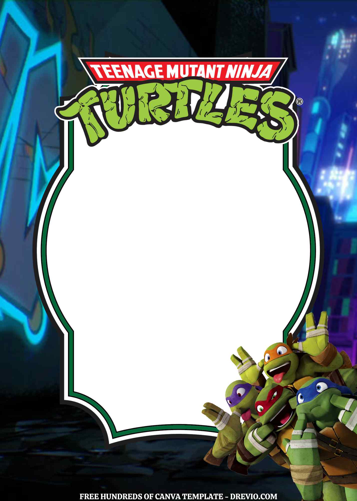 Ninja Turtles Invitation, TMNT, PRINTABLE INVITATION, Teenage Mutant Ninja  Turtles Birthday Leonardo, Michelangelo, Donatello, Raphael 