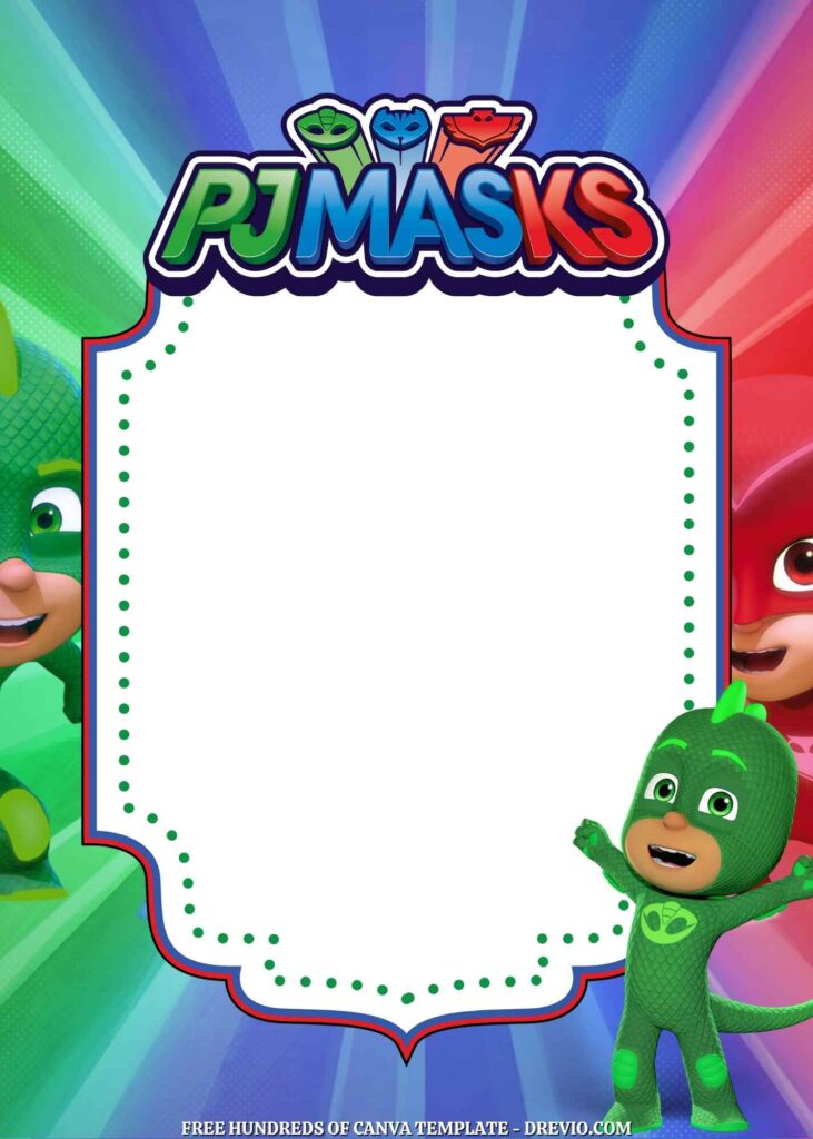 Invitation Template of 22+ PJ Masks Canva Birthday Invitation Templates 1