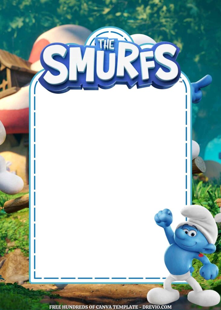 Invitation Template of 22+ The Smurfs Canva Birthday Invitation Templates 1