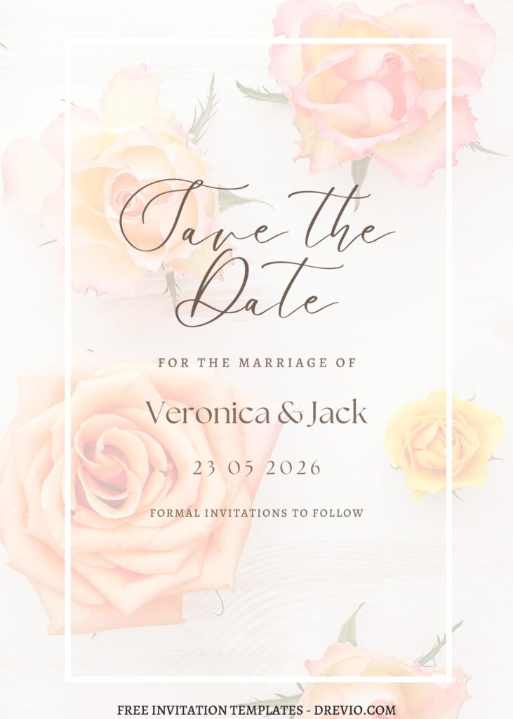 Invitation Template of FREE PRINTABLE - 11+ Bright Gardenia And Rose Editable Canva Templates 11