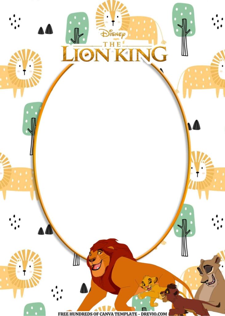 Invitation Template of FREE EDITABLE -  18 The Lion King Canva Templates 2