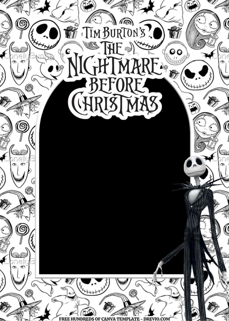 Invitation Template of FREE EDITABLE -  18 The Nightmare Before Christmas Canva Templates 2