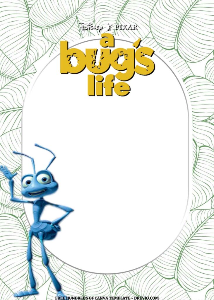 Invitation Template of FREE EDITABLE -  20 A Bug's Life Canva Templates 2