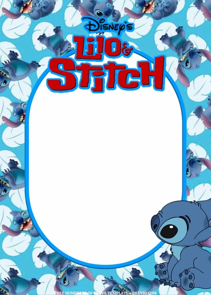 Invitation Template of FREE EDITABLE -  20 Lilo & Stitch Canva Templates 2