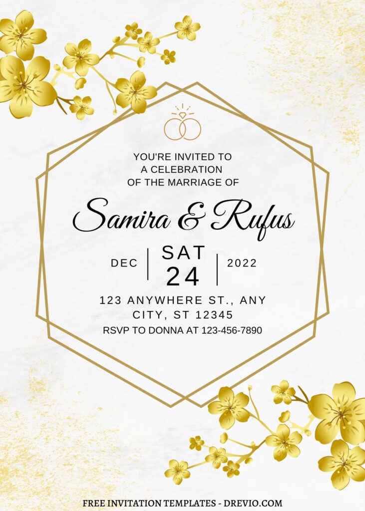 Invitation Template of FREE EDITABLE - 7+ Geometric Gold Editable Canva Templates 6