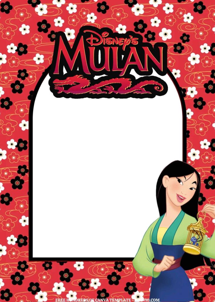 Invitation Template of FREE EDITABLE -  20 Mulan Canva Templates 2