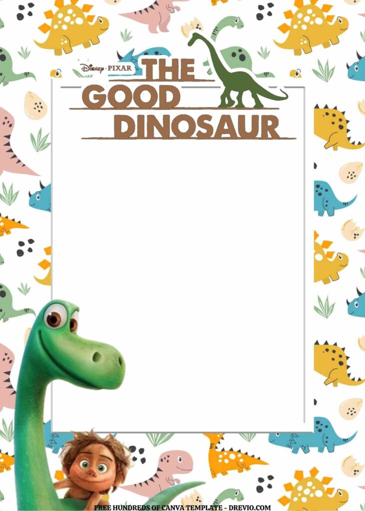 Invitation Template of FREE EDITABLE -  20 The Good Dinosaur Canva Templates 2