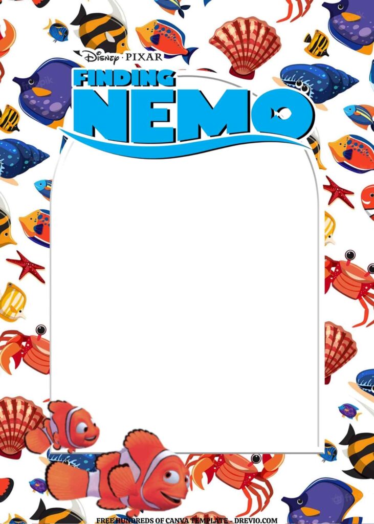 Invitation Template of FREE EDITABLE - 20 Finding Nemo Canva Templates 2