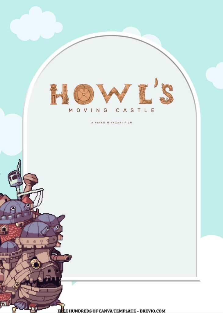 Invitation Template of FREE EDITABLE - 11 Howl's Moving Castle Canva Templates 2