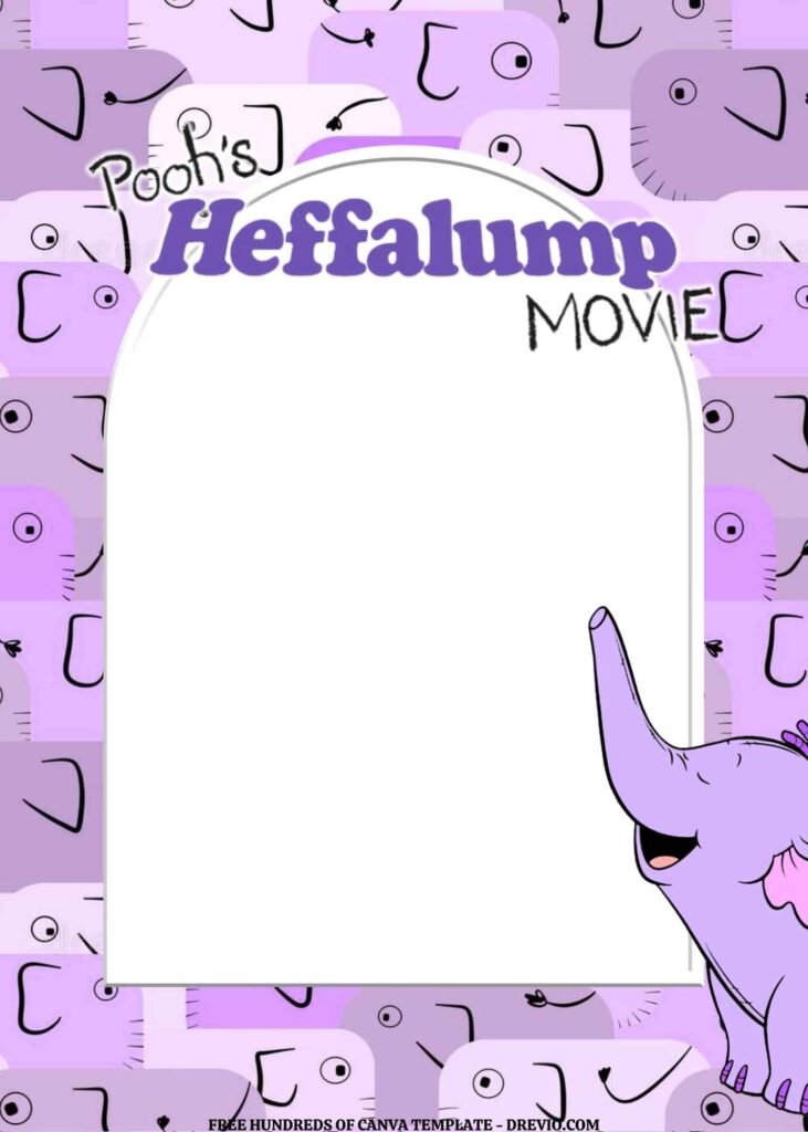 Invitation Template of FREE EDITABLE - 11 Pooh's Heffalump Canva Templates 2