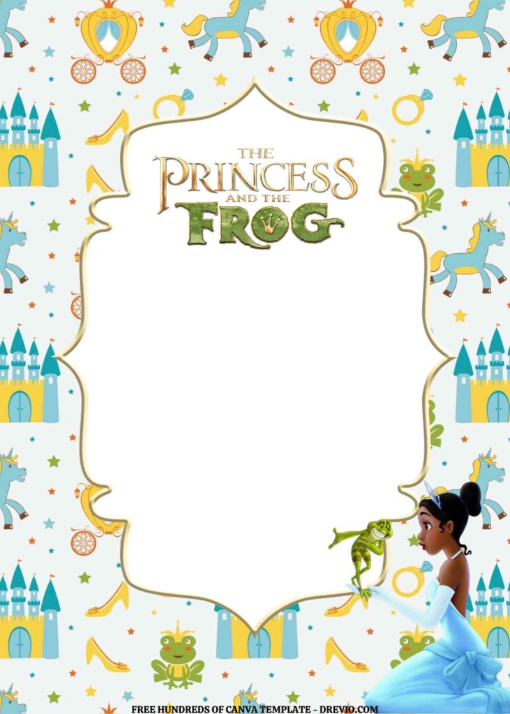 Invitation Template of FREE EDITABLE - 14 The Princess and the Frog Canva Templates 2