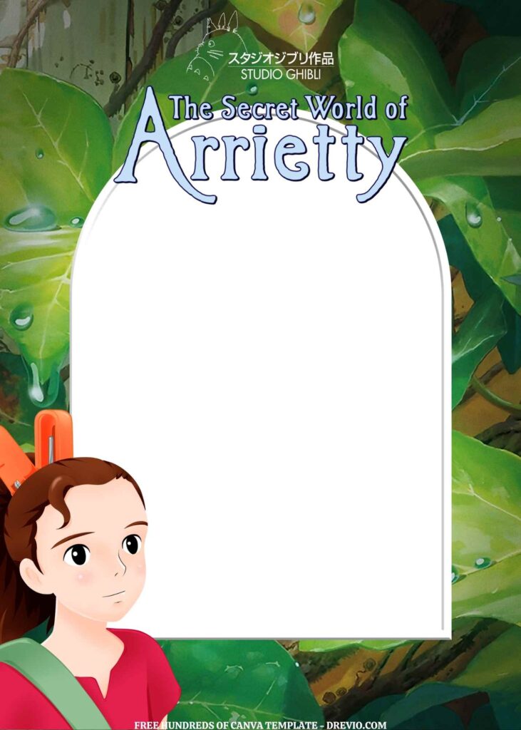 Invitation Template of FREE EDITABLE - 14 The Secret World of Arrietty Canva Templates 2