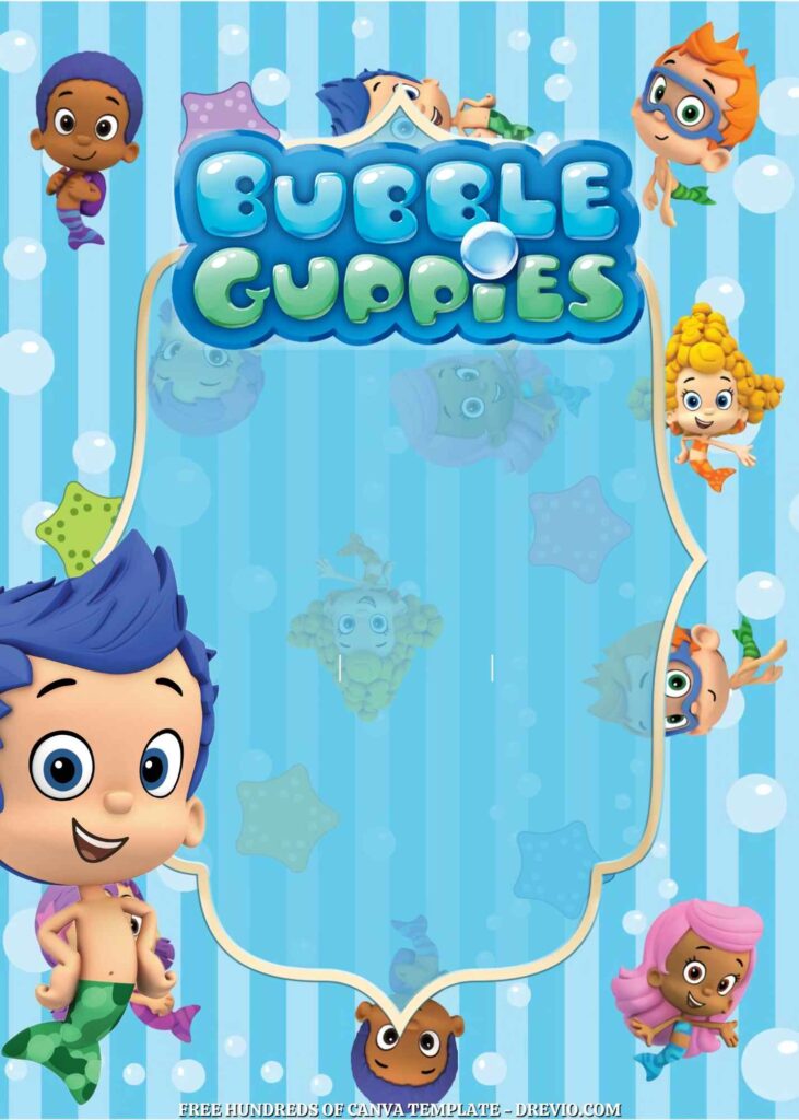 Invitation Template of FREE - 20+ Bubble Guppies Birthday Canva Invitation Templates 2