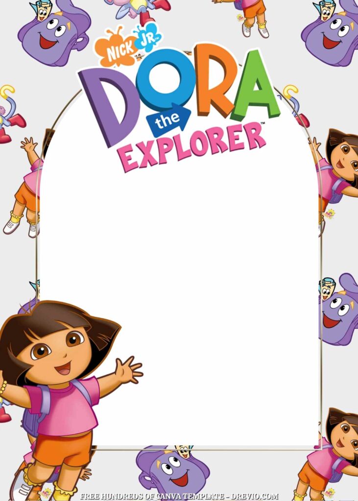 Invitation Template of FREE - 20+ Dora the Explorer Birthday Canva Invitation Templates 2