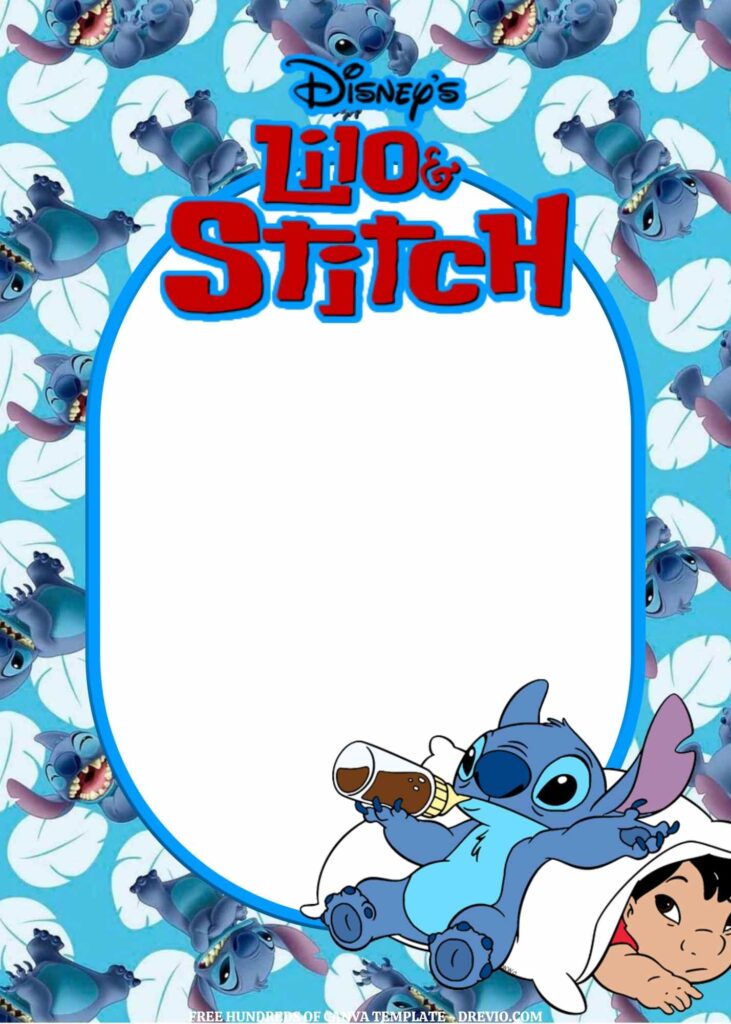 Invitation Template of FREE EDITABLE -  20 Lilo & Stitch Canva Templates 20