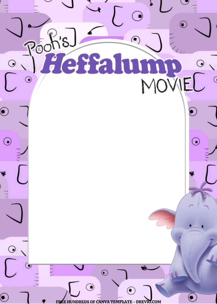 Invitation Template of FREE EDITABLE - 11 Pooh's Heffalump Canva Templates 20