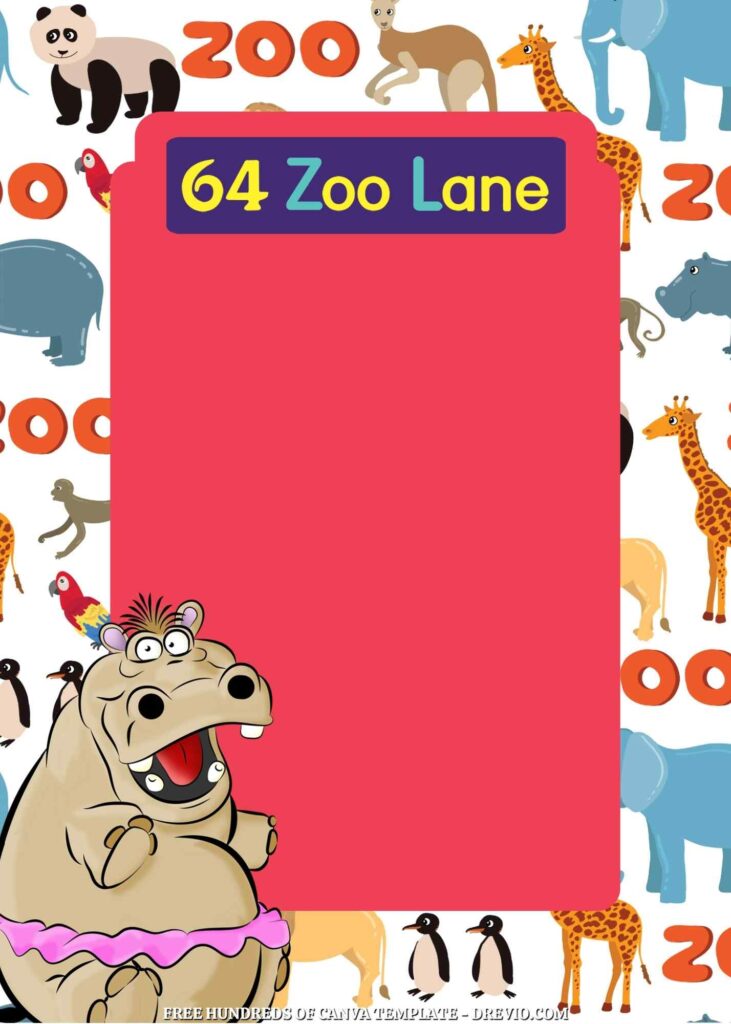 Invitation Template of FREE 22+ 64 Zoo Lane Canva Birthday Invitation Templates 20