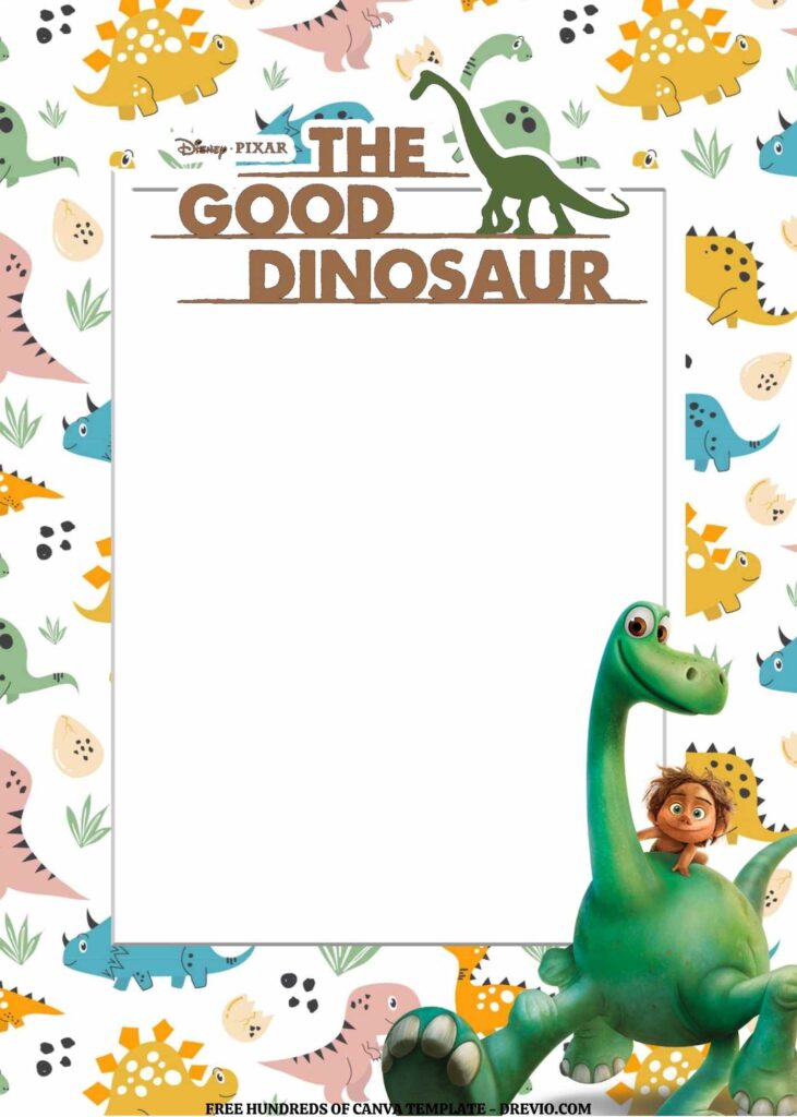 Invitation Template of FREE EDITABLE -  20 The Good Dinosaur Canva Templates 20