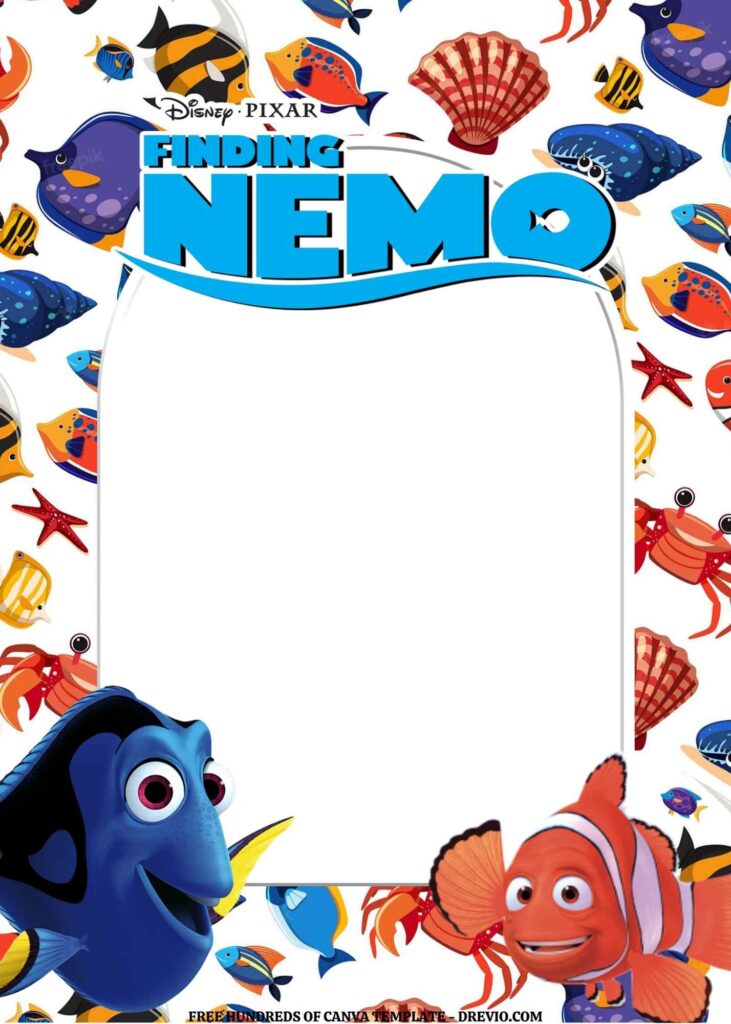 Invitation Template of FREE EDITABLE - 20 Finding Nemo Canva Templates 20