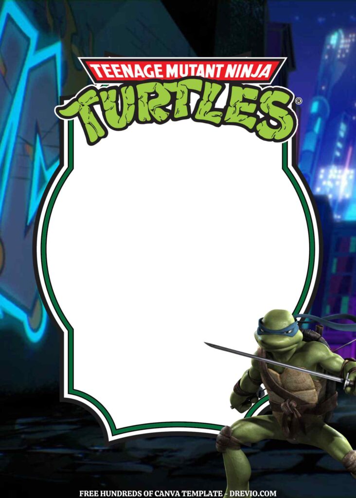 Invitation Template of 20+ Teenage Mutant Ninja Turtles Canva Birthday Invitation Templates 10