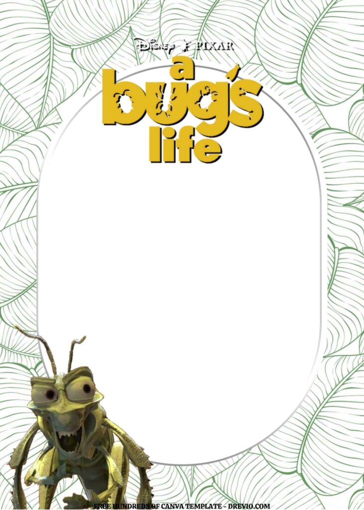 Invitation Template of FREE EDITABLE -  20 A Bug's Life Canva Templates 20