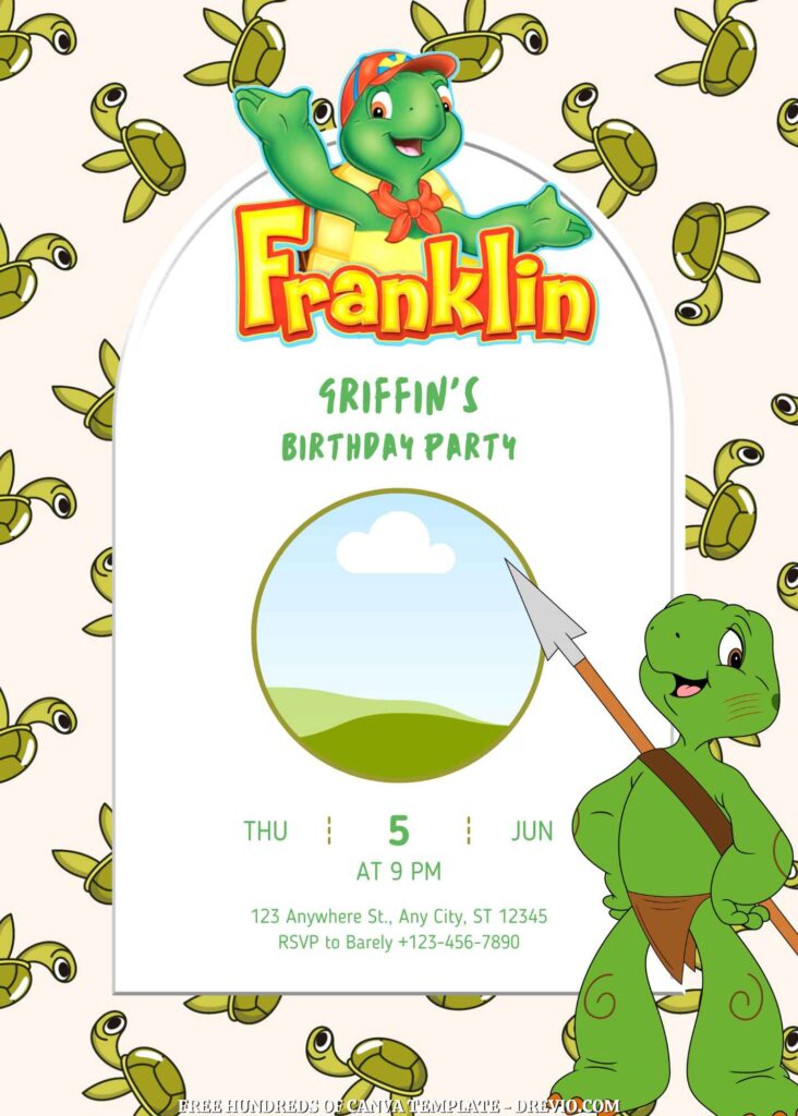 Invitation Template of FREE - 22+ Franklin the Turtle Canva Birthday Invitation Templates 21