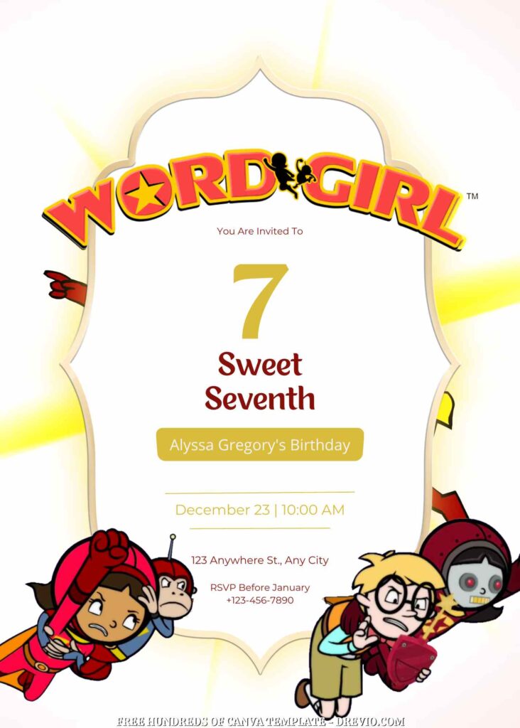 Invitation Template of FREE - 22+ WordGirl Canva Birthday Invitation Templates 21