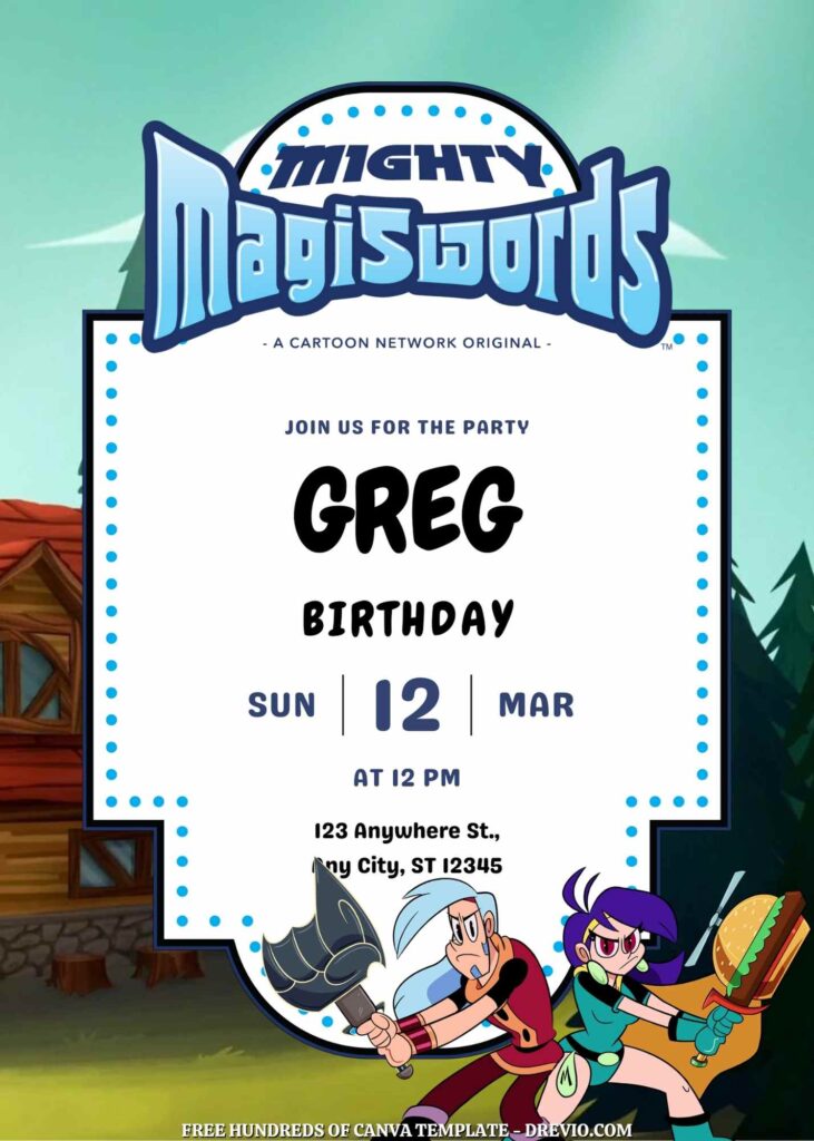 Free Mighty Magiswords Birthday Invitations