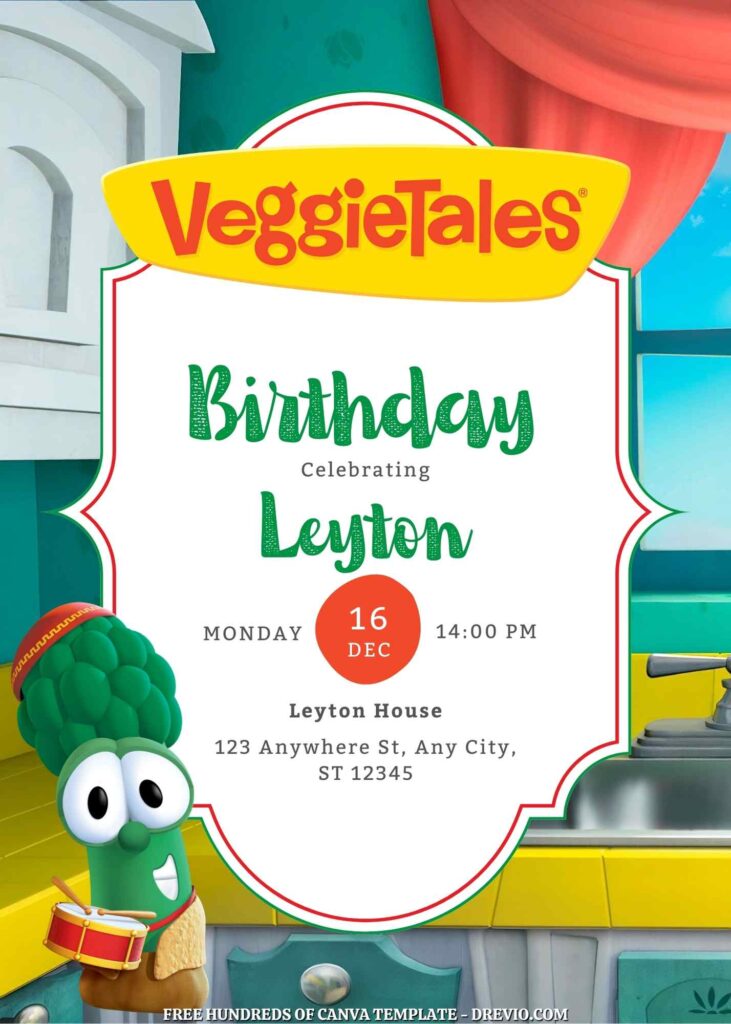 Free VeggieTales Birthday Invitations
