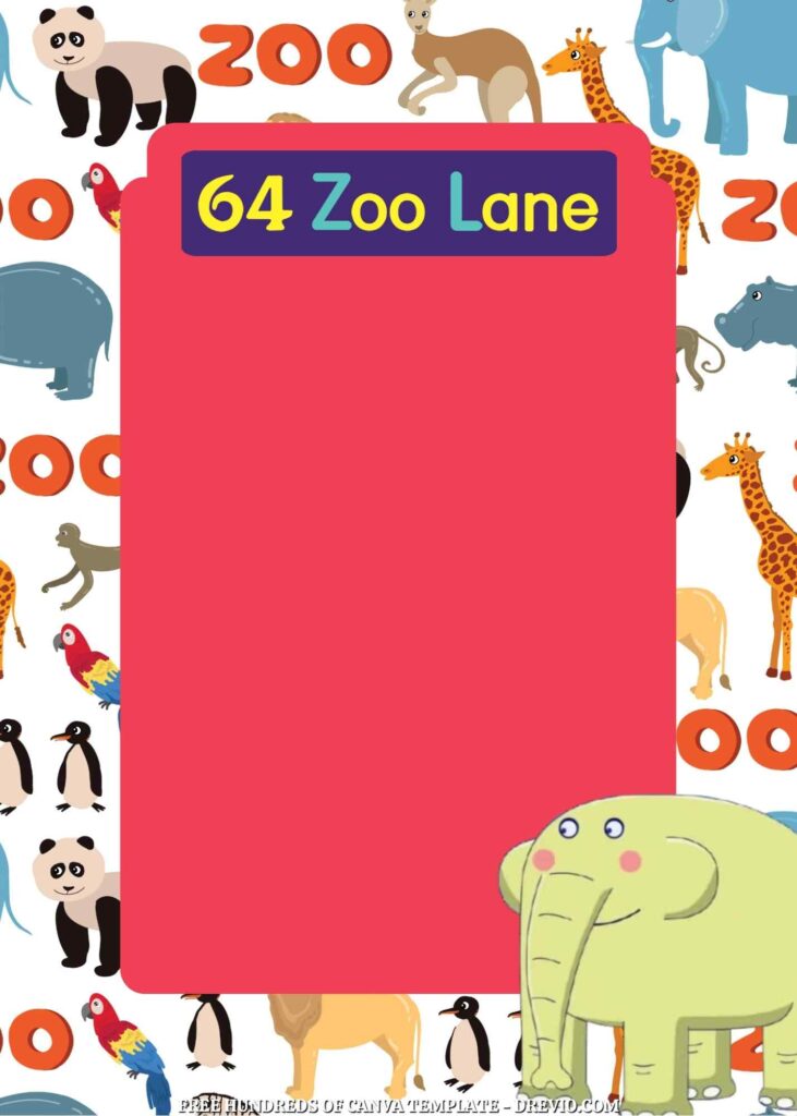 Invitation Template of FREE 22+ 64 Zoo Lane Canva Birthday Invitation Templates 22