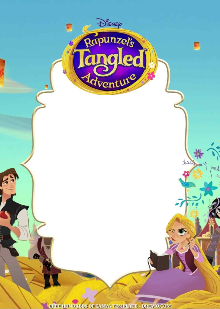 Invitation Template of 22+ Rapunzel's Tangled Adventure Canva Birthday Invitation Templates 13