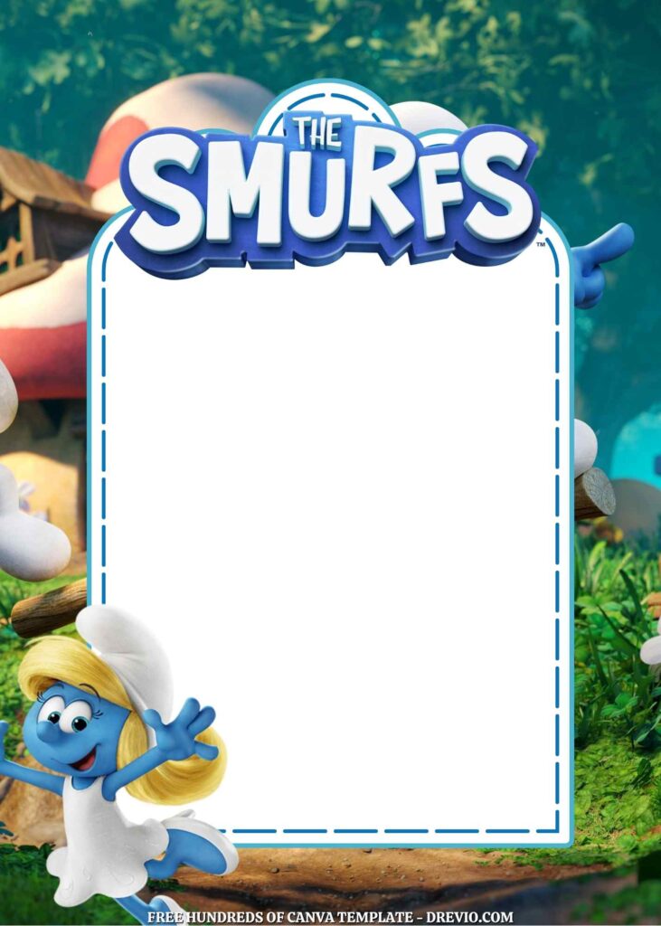 Invitation Template of 22+ The Smurfs Canva Birthday Invitation Templates 11