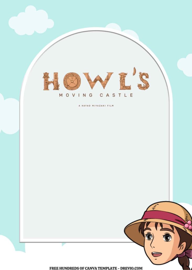 Invitation Template of FREE EDITABLE - 11 Howl's Moving Castle Canva Templates 22