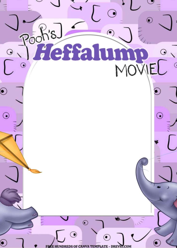 Invitation Template of FREE EDITABLE - 11 Pooh's Heffalump Canva Templates 22