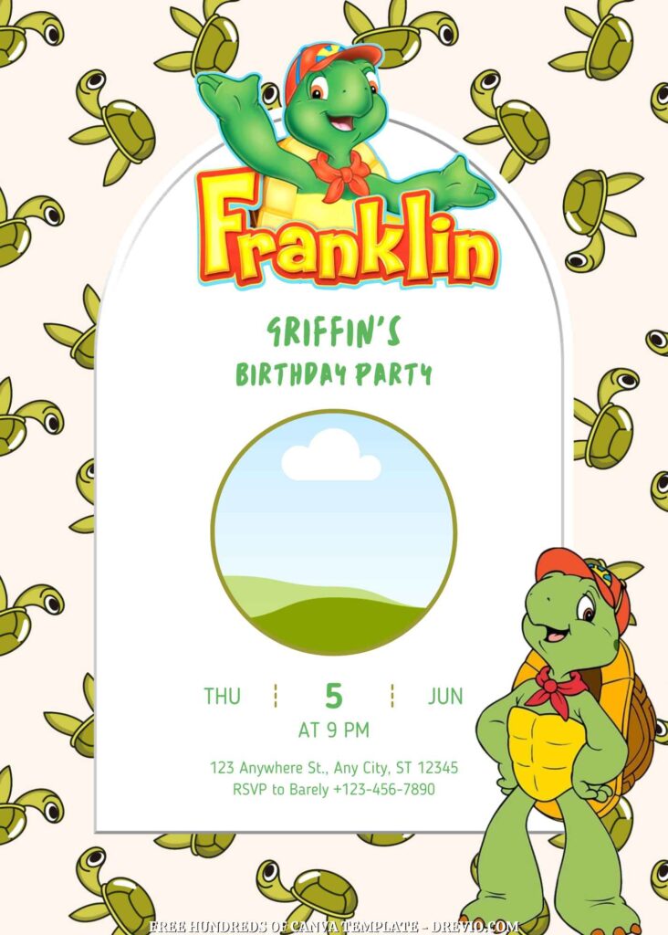 Invitation Template of FREE - 22+ Franklin the Turtle Canva Birthday Invitation Templates 3