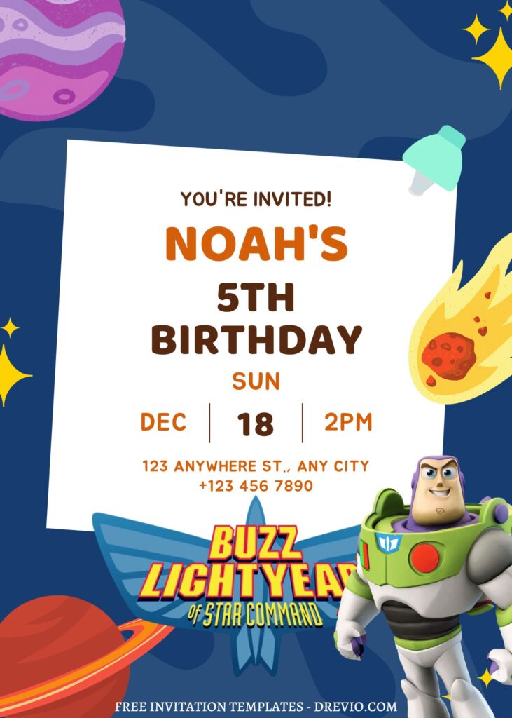 Invitation Template of FREE EDITABLE - 8+ Buzz Lightyear Canva Birthday Invitation Templates 6