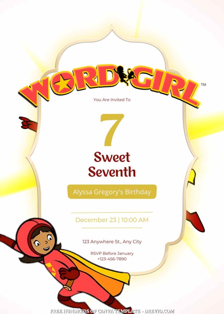 Invitation Template of FREE - 22+ WordGirl Canva Birthday Invitation Templates 3