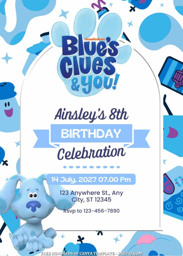 Invitation Template of FREE - 14+ Blue's Clues Canva Birthday Invitation Templates 12